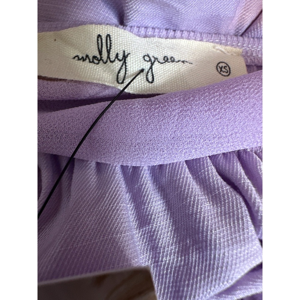 Molly Green Andrea Babydoll Dress Lavender Puff Sleeve Smocked Mini XS Coquette - Picture 9 of 16